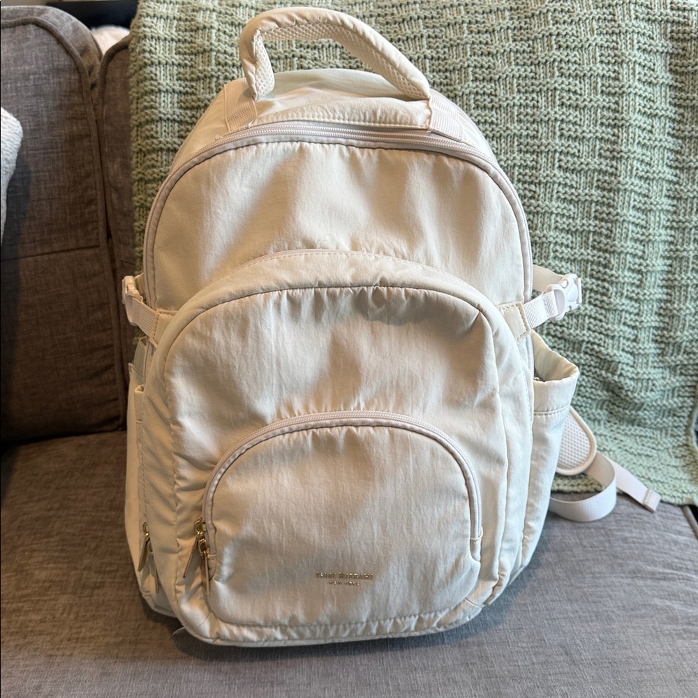 Isaac Mizrahi Cream Backpack with Spacious Interior